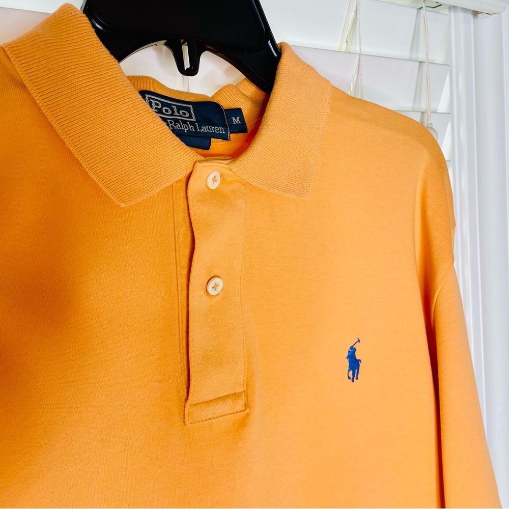 🩷 POLO BY RALPH LAUREN MENS SIZE MEDIUM PEACH COLOR 🍑 COTTON GREAT CONDITION - Picture 2 of 4